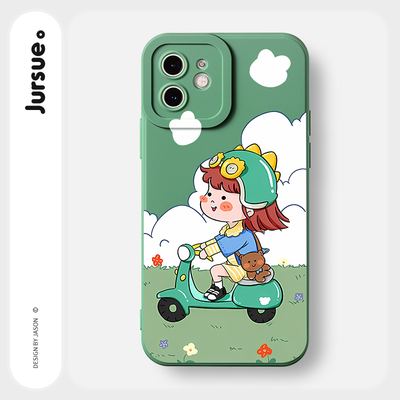 Ốp lưng JURSUE mềm chống bẩn hoạt hình dễ thương đẹp Cho iPhone 17 16 15 14 13 12 11 Pro Max SE 2020 X XR XS ip 8 7 Plus kute Y3499