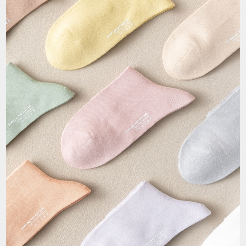 Vớ Cotton Cổ Cao Thoáng Khí Đơn Giản Thời Trang Mùa Hè Hàng Mới Dành Cho Bạn Nữ