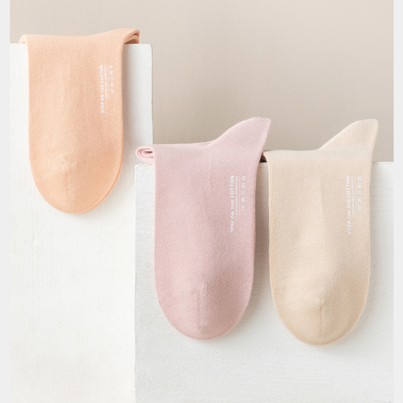 Vớ Cotton Cổ Cao Thoáng Khí Đơn Giản Thời Trang Mùa Hè Hàng Mới Dành Cho Bạn Nữ