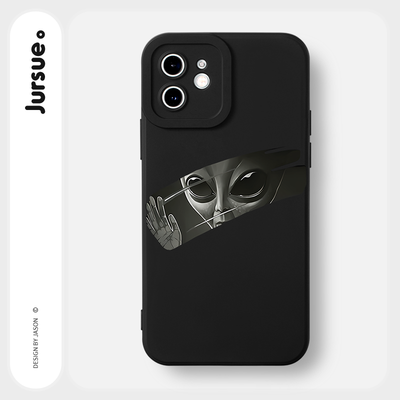 Ốp lưng JURSUE mềm chống bẩn hình độc lạ ngầu nam đen Cho iPhone 17 16 15 14 13 12 11 Pro Max SE 2020 X XR XS ip 8 7 Plus Y3475