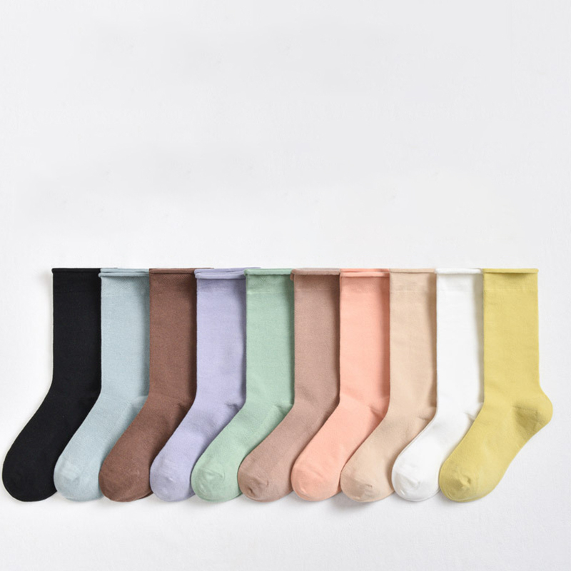 Vớ Cotton Cổ Cao Thoáng Khí Đơn Giản Thời Trang Mùa Hè Hàng Mới Dành Cho Bạn Nữ