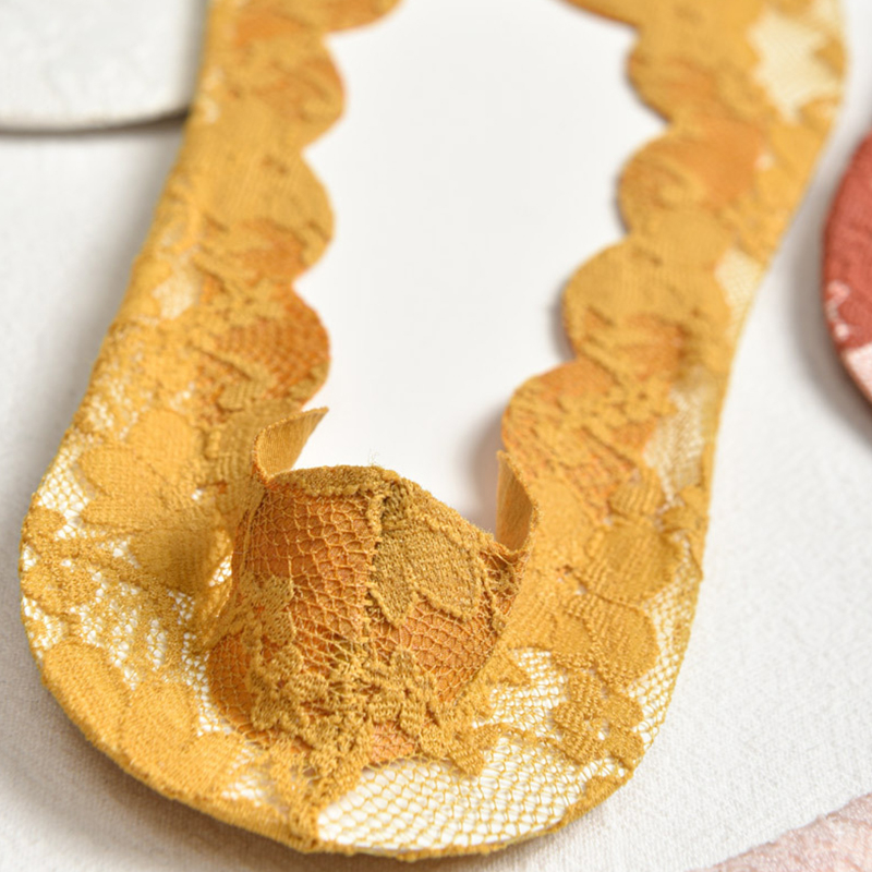 Mới Đôi Tất Chân Cotton Phối Ren Chống Trượt Thời Trang Cho Nữ