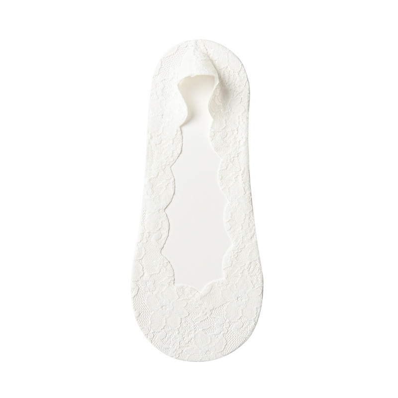 Mới Đôi Tất Chân Cotton Phối Ren Chống Trượt Thời Trang Cho Nữ