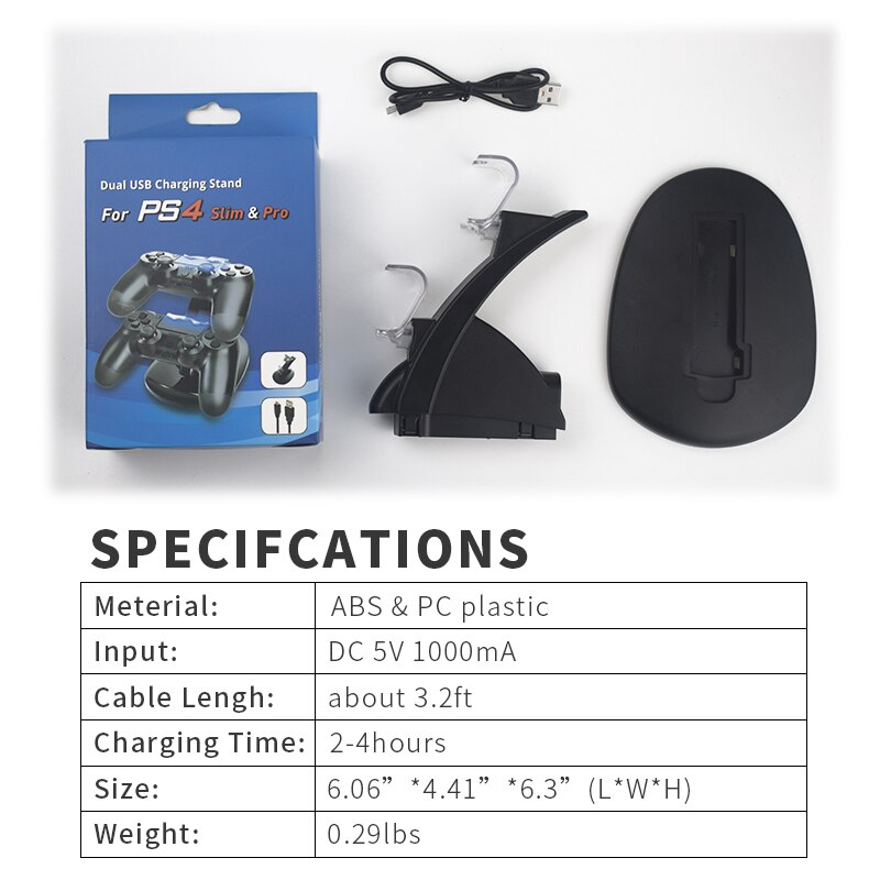 Đế Sạc USB Kép Cho Tay Cầm Chơi Game Sony PS4 / PS4 Slim / PS4 Pro