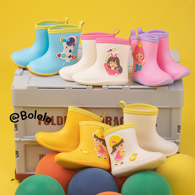 Bololo Ủng Đi Mưa Chống Thấm Nước In Họa Tiết Hoạt Hình Dễ Thương Cho Bé Mẫu Giáo