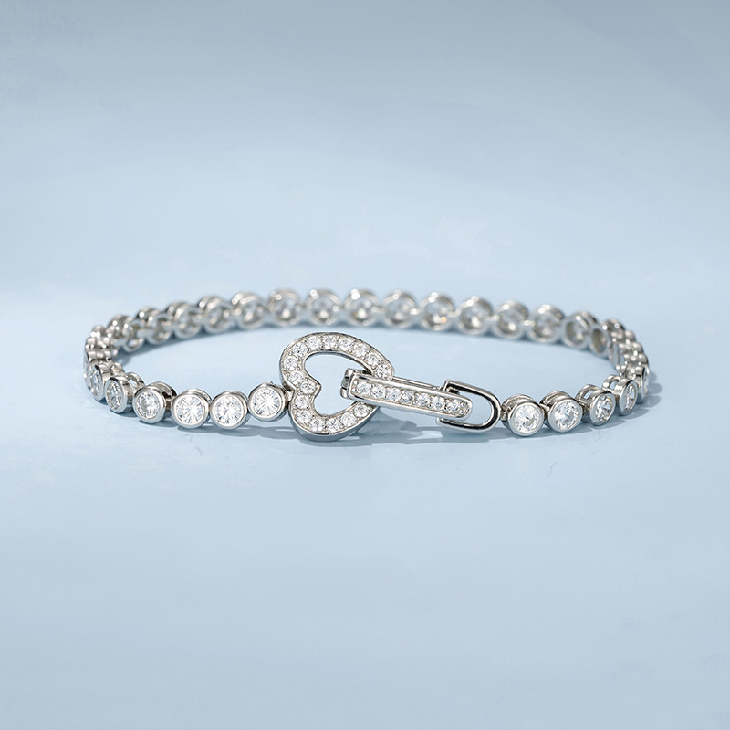 ZC-137    Vòng tay nữ bằng bạc 925, Vòng tay zircon 3mm