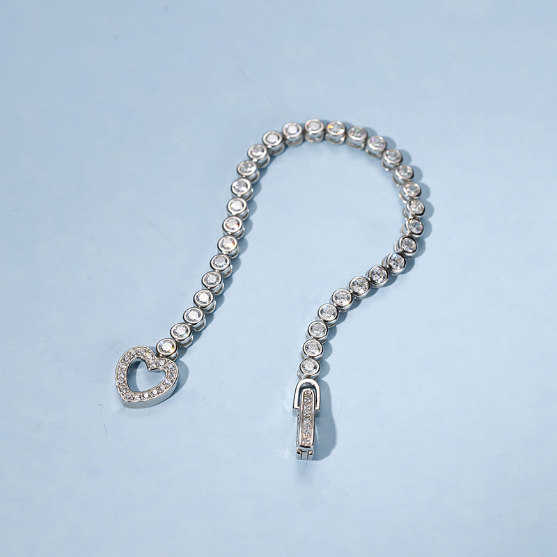 ZC-137    Vòng tay nữ bằng bạc 925, Vòng tay zircon 3mm