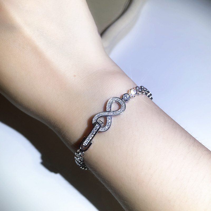 ZC-137    Vòng tay nữ bằng bạc 925, Vòng tay zircon 3mm