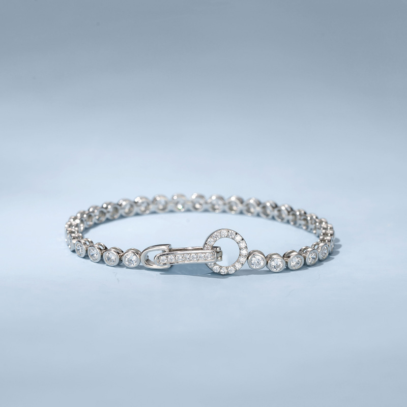 ZC-137    Vòng tay nữ bằng bạc 925, Vòng tay zircon 3mm