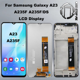 Màn hình hiển thị a23 chính hãng có khung, dành cho samsung galaxy a23 a235 a236 a235f / ds màn hình lcd màn hình cảm ứng bộ số hóa thay thế