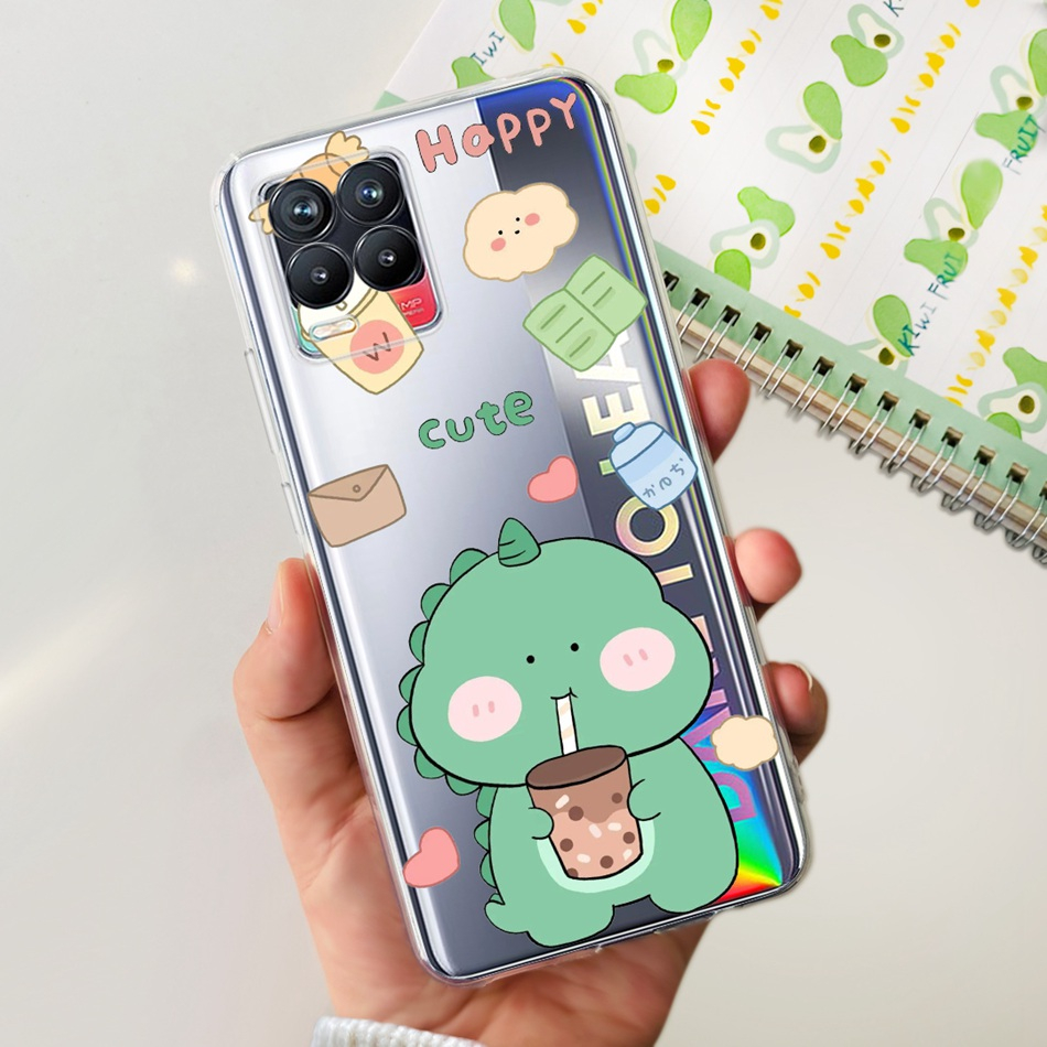 Ốp Điện Thoại TPU Silicon Mềm Hình Khủng Long / Mèo Cho Realme 8 Pro 8Pro 4G RMX3085 RMX3081 Realme8 5G RMX3241