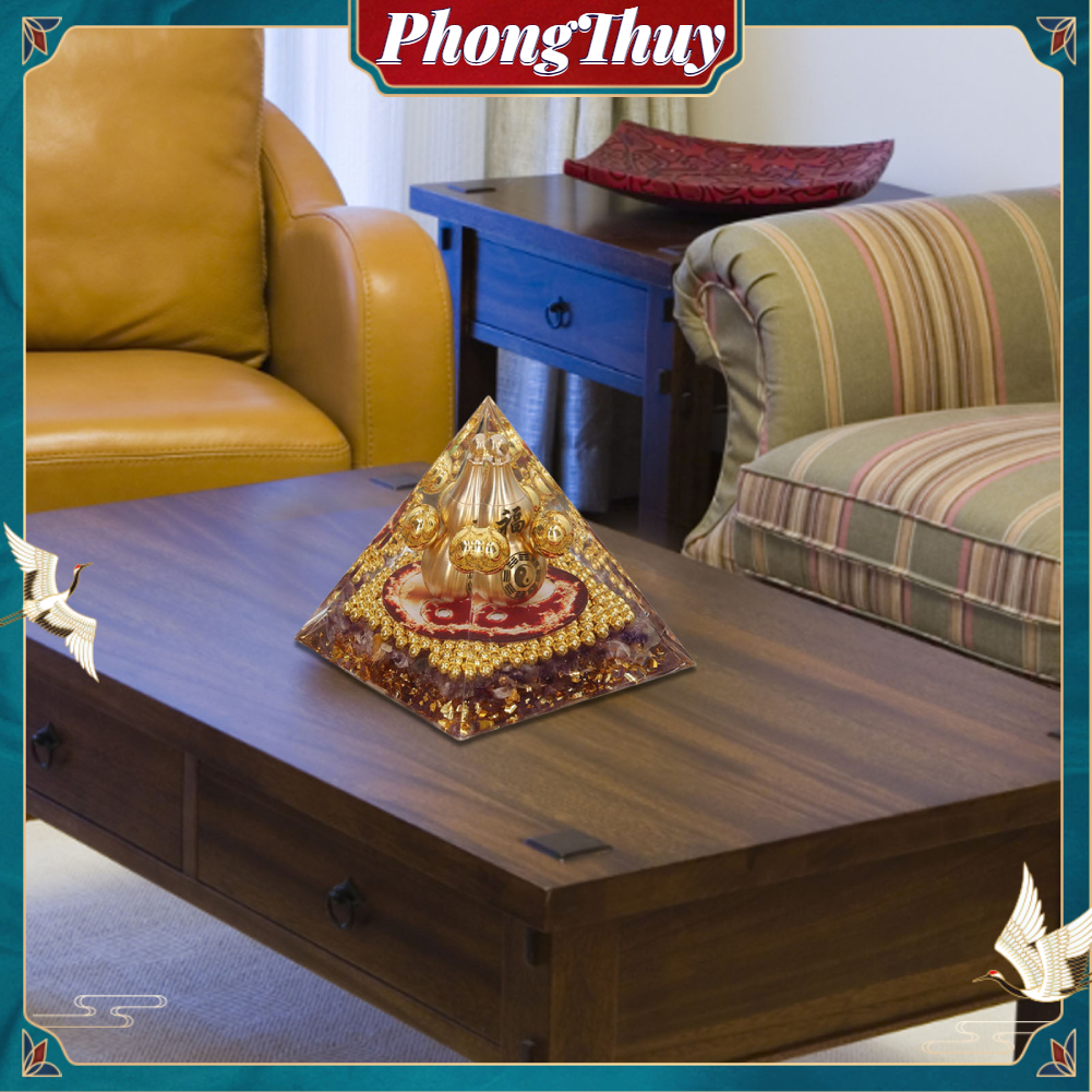 Đá Pha Lê Kim tự tháp 5cm Cân bằng năng lượng Để Bàn Trang trí Nhà cửa văn phòng