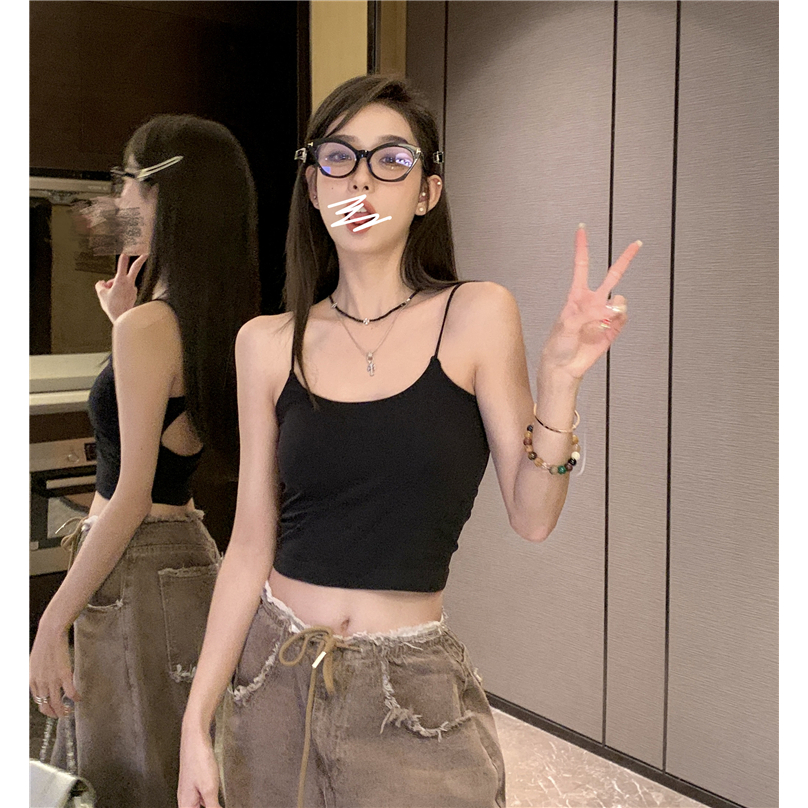 QADCOL Áo Lót Dây Chéo Lưng Có Mút Đệm Quyến Rũ Dành Cho Nữ áo yếm cột dây