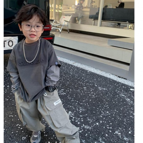 Áo Thun Nam Dài Tay Cổ Tròn Giả Hai Lớp In Hình Phong Cách Hàn Quốc Mới