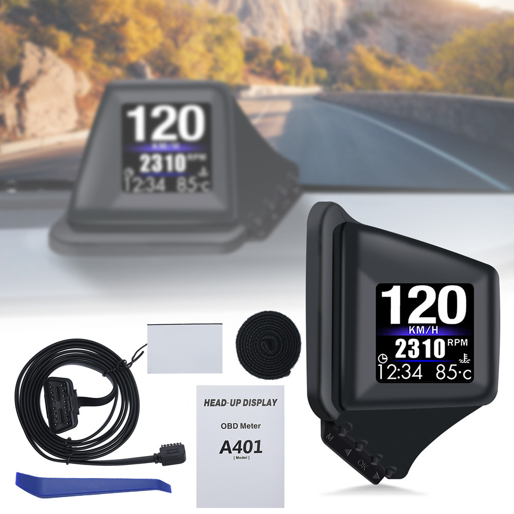 Máy Cảnh Báo Tốc Độ Nước / Nhiên Liệu Màn Hình LCD HUD OBD2 + GPS Tốc Độ Kép A401 Mới