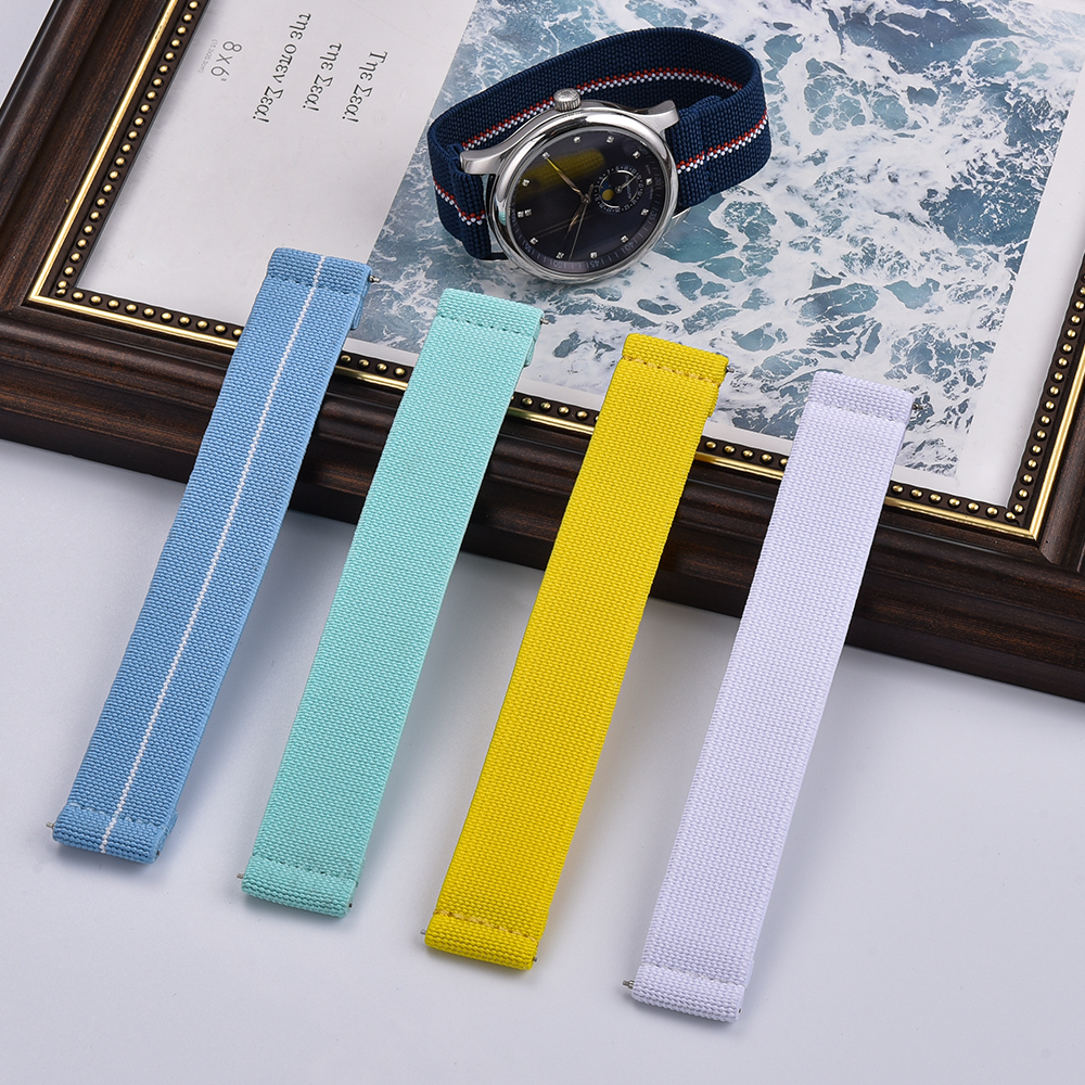 Dây Đeo Đồng Hồ Nylon Co Giãn Kiểu Quân Đội Pháp 18mm 19mm 20mm 21mm 22mm 60 's