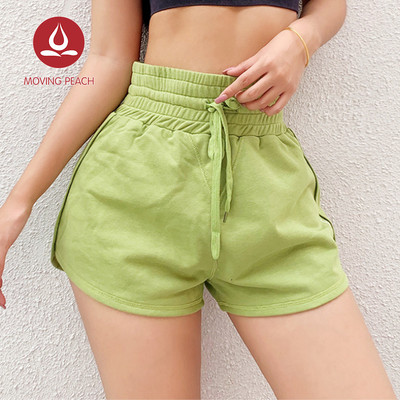 Quần short thể thao nữ MOVING PEACH BPC lưng cao có túi 