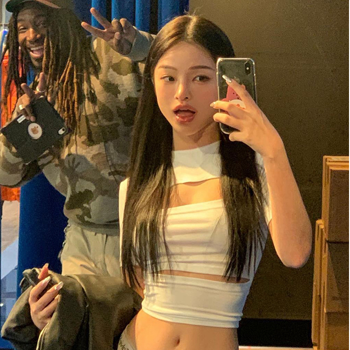 QADCOL Áo Thun Crop Top Gợi Cảm Cổ Tròn Dáng Ôm Màu Trơn Phong Cách Âu Mỹ Thời Trang Mùa Hè Dành Cho Nữ