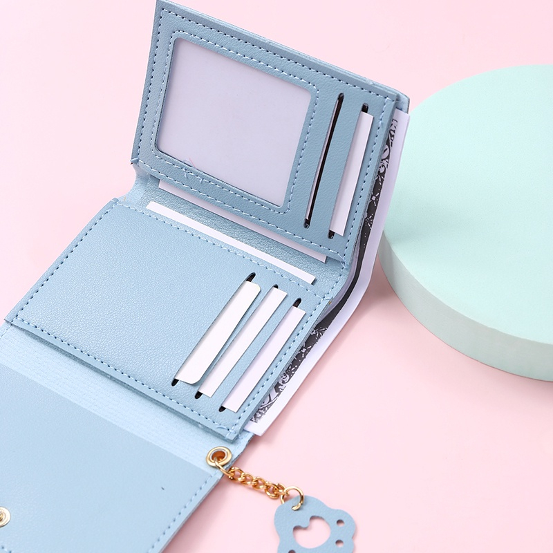 Ví Da Gập Ba mini Thời Trang Cao Cấp Cho Nữ CHERLKOLRS