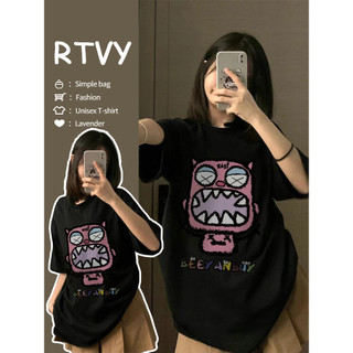 【RTVY】Áo Thun T-shirt Tay Ngắn Cổ Tròn In Hình Thời Trang Dành Cho Nữ