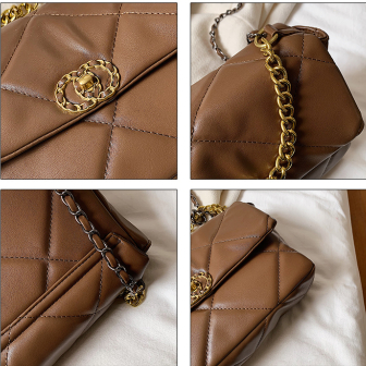 Túi Xách ĐeoVai HE085 Hình Vuông Cỡ Lớn Có Dây Đeo Sợi Xích Thời Trang Cho Nữ