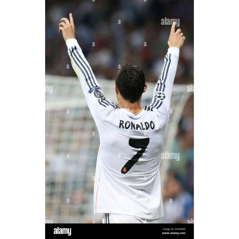 Real-- Ma--drid Home 13/14  dài tay áo bóng đá tops S-2XL * Chất lượng cao *T-shirt