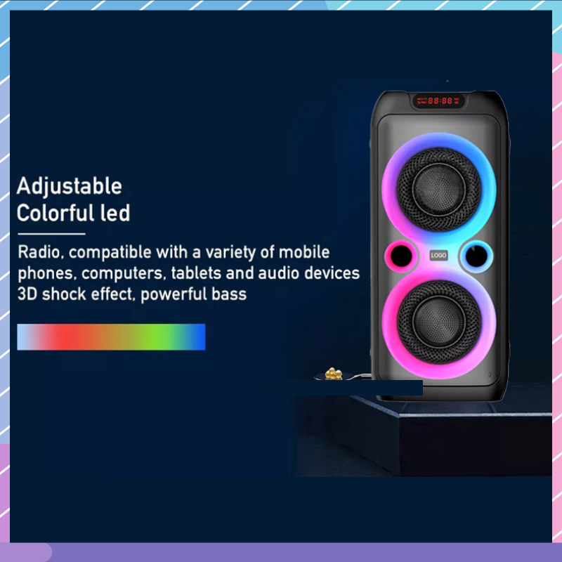 Loa Bluetooth Không Dây Âm Thanh Siêu Trầm 8-inch RGB 15W Chất Lượng Cao