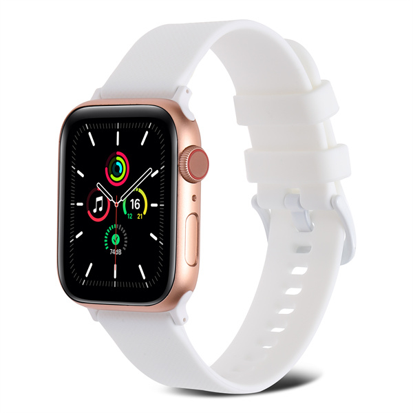 Dây Đeo Đồng Hồ Bằng Silicone Màu Trơn Cho iWatch 7 / 6 / 5 / 4 / 3 / 2 / 1 / SE Generation 38 / 40 / 41 / 42 / 44 / 45