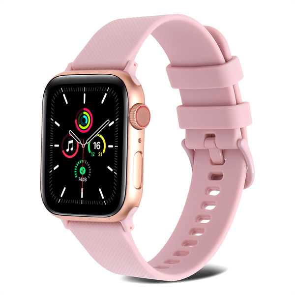 Dây Đeo Đồng Hồ Bằng Silicone Màu Trơn Cho iWatch 7 / 6 / 5 / 4 / 3 / 2 / 1 / SE Generation 38 / 40 / 41 / 42 / 44 / 45