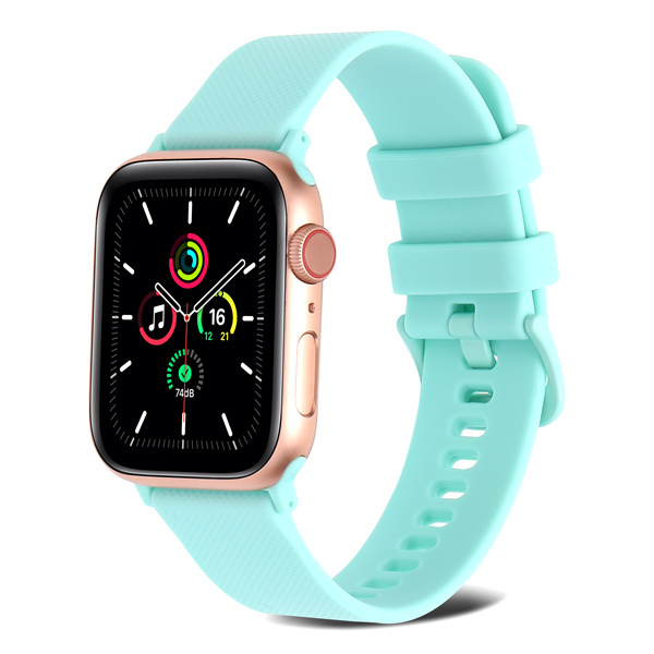 Dây Đeo Đồng Hồ Bằng Silicone Màu Trơn Cho iWatch 7 / 6 / 5 / 4 / 3 / 2 / 1 / SE Generation 38 / 40 / 41 / 42 / 44 / 45