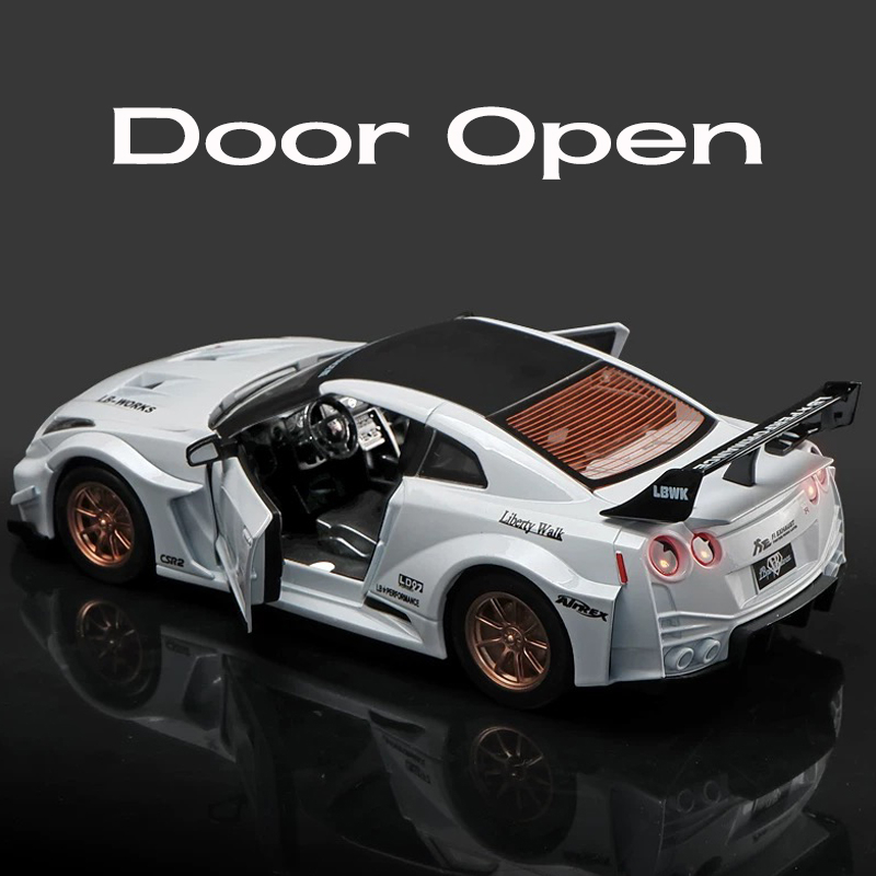 Mô Hình Xe Hơi Nissan GTR CSR2 Tỉ Lệ 1: 24 Bằng Hợp Kim Có Đèn Và Nhạc