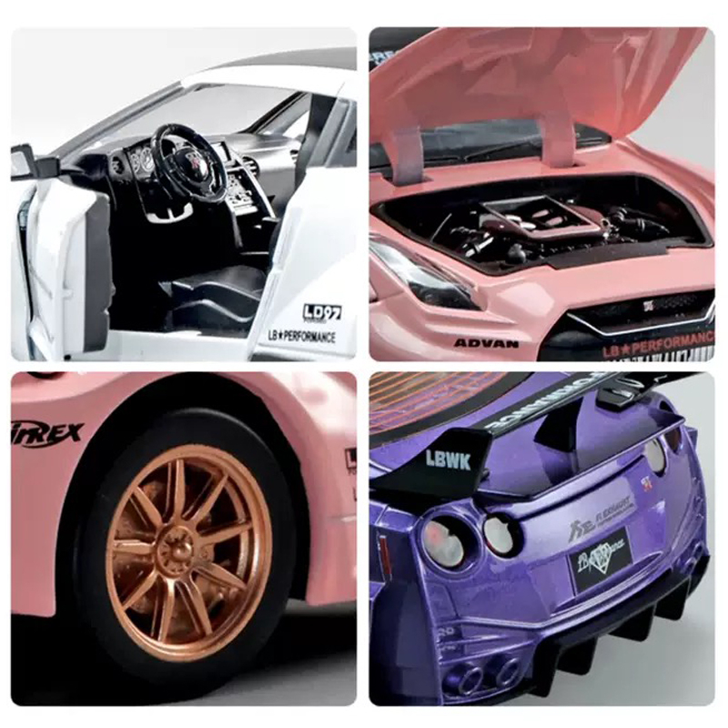 Mô Hình Xe Hơi Nissan GTR CSR2 Tỉ Lệ 1: 24 Bằng Hợp Kim Có Đèn Và Nhạc