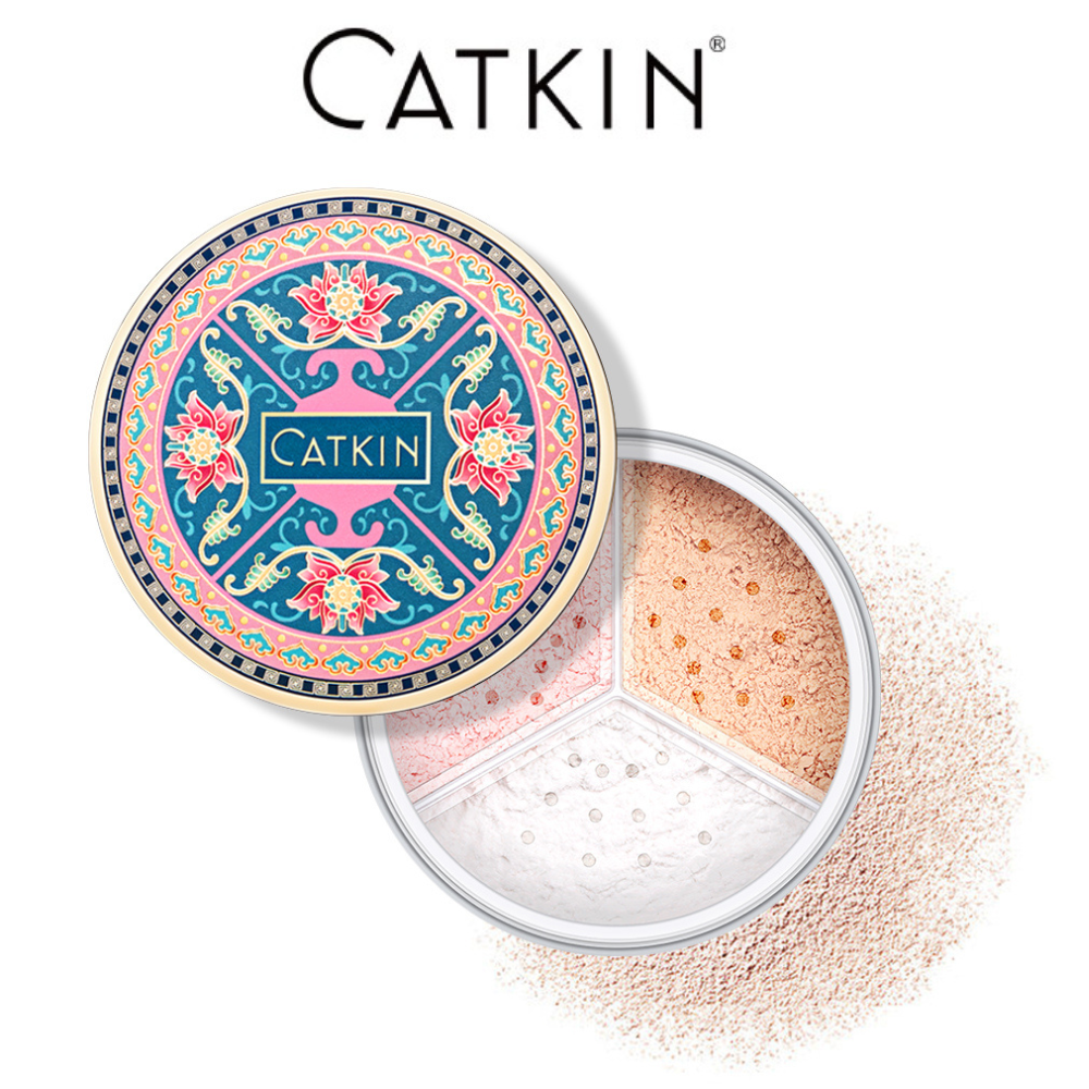 Phấn phủ CATKIN 12g kiềm dầu chống nước trang điểm xinh xắn 2 màu tùy chọn
