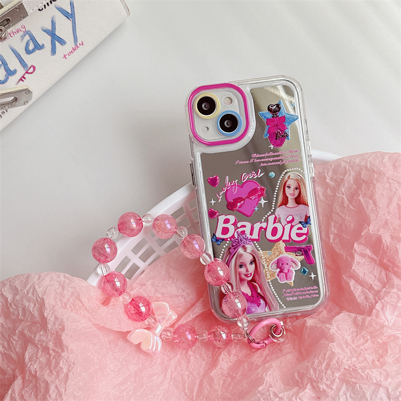 Ốp Điện Thoại Mặt Gương Chống Sốc Hình Búp Bê Barbie Phong Cách Âu Mỹ Cho iPhone 14 13 11 12 pro max Apple 13