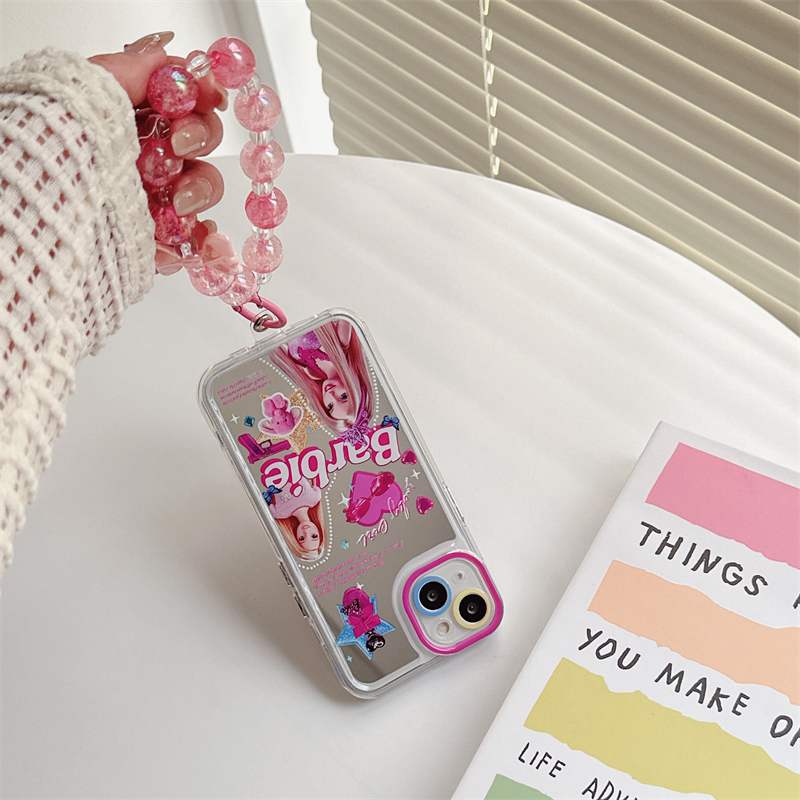 Ốp Điện Thoại Mặt Gương Chống Sốc Hình Búp Bê Barbie Phong Cách Âu Mỹ Cho iPhone 14 13 11 12 pro max Apple 13