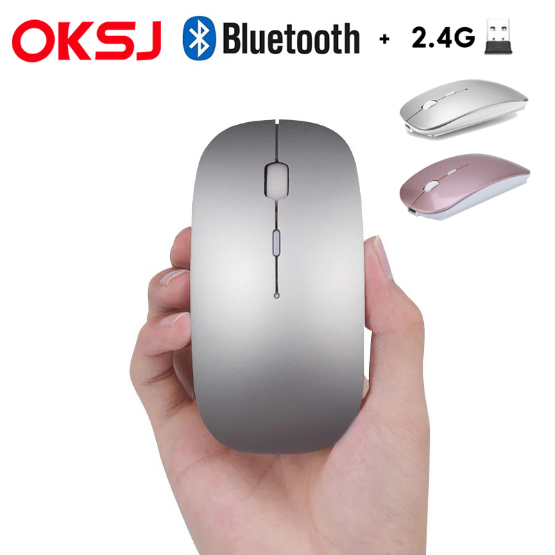 Chuột/ bàn phím không dây OKSJ bluetooth 2.4Ghz 2 trong 1 thích hợp cho laptop MCBook PC Tablet IPAD