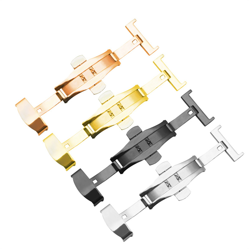 Khóa Bướm Nhấn Đôi Bằng Thép Không Gỉ Thay Thế Cho Đồng Hồ 12mm 14mm 16mm 18mm 20mm 22mm