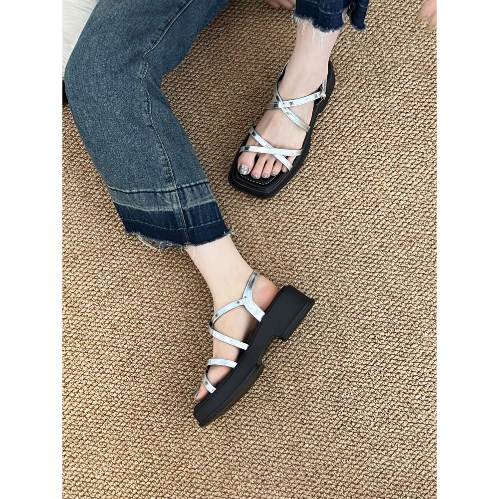 Giày Sandal Đế Dày Phong Cách Roman Thời Trang Mùa Hè Cho Nữ