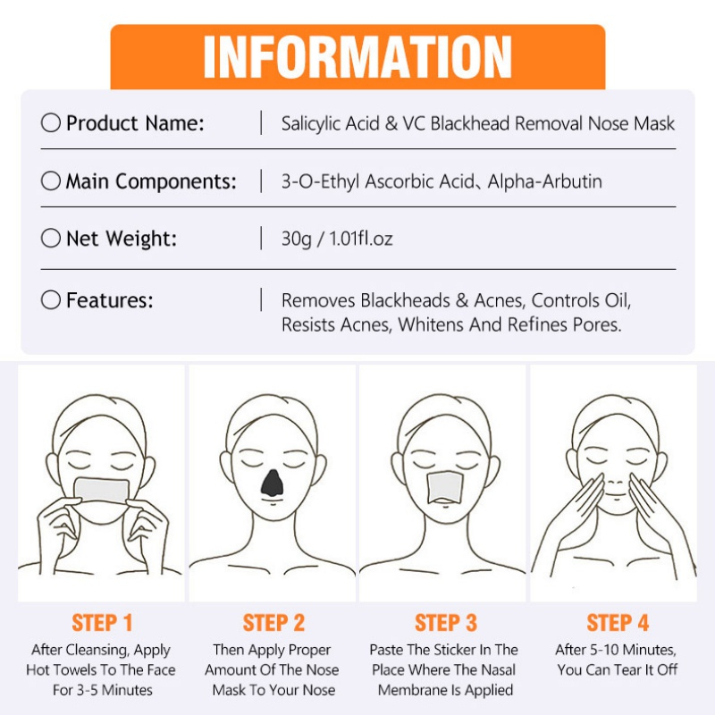 Mặt Nạ Mũi Loại Bỏ Mụn Đầu Đen Kiểm Soát Dầu Làm Sạch Sâu Lỗ Chân Lông Kèm 60 Miếng Dán Mũi