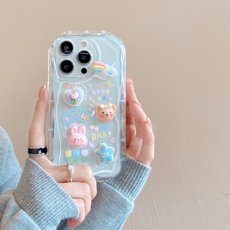 Ốp Điện Thoại Silicon Mềm Trong Suốt Họa Tiết Mặt Cười 3D Cho iPhone 14 13 12 11 Pro Max XS XR X 8 7 Plus + SE 2020