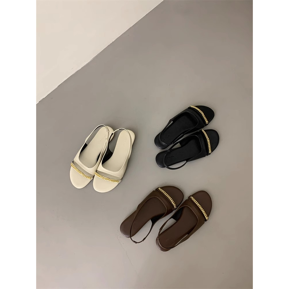 Sandal Hở Ngón Phối Dây Xích Phong Cách Thời Trang Roman Dành Cho Nữ