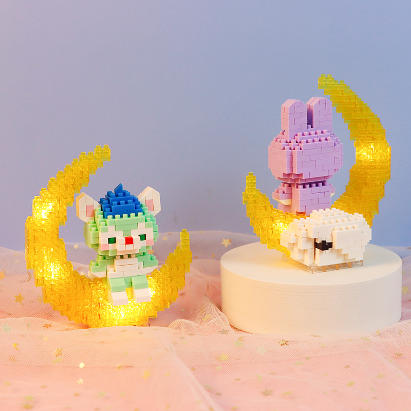 Bộ Đồ Chơi Lắp Ráp Hình Mặt Trăng Disney Phát Sáng Độc Đáo Cho Bé