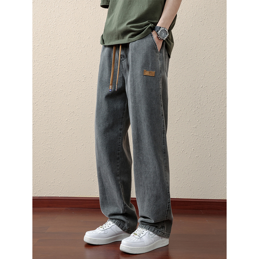 Quần Jeans Dài Ống Rộng Phong Cách Retro Thời Trang Mùa Hè Mới Cho Nam