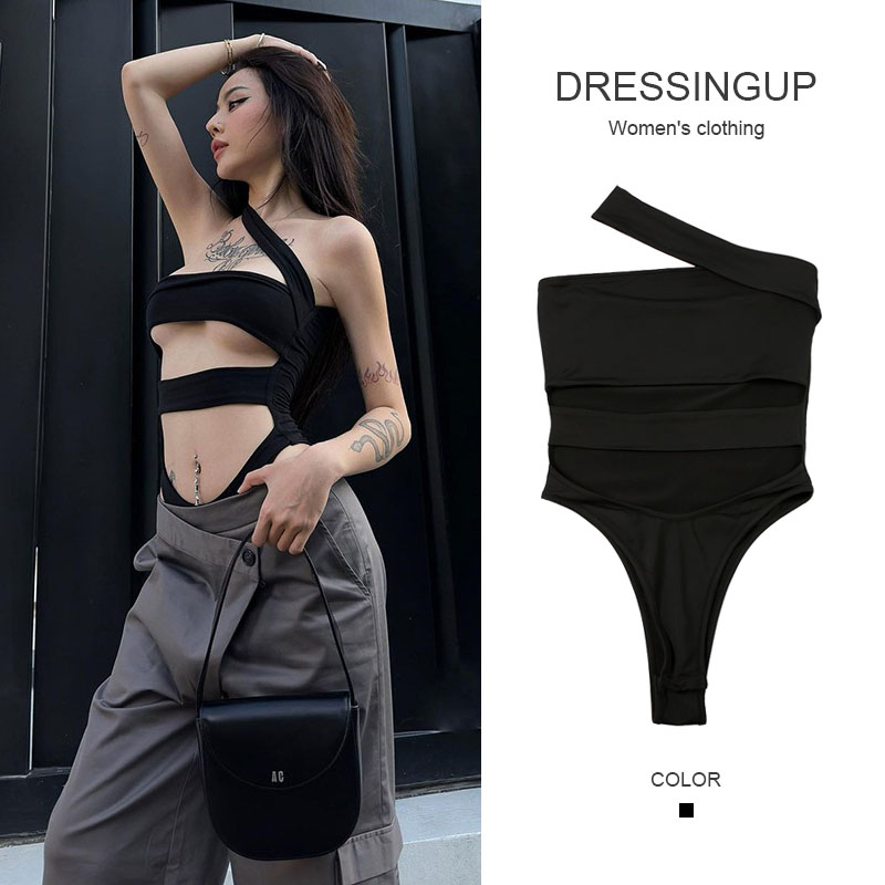 Bộ Áo Liền Quần Sát Nách Màu Trơn Quyến Rũ Dành Cho Nữ