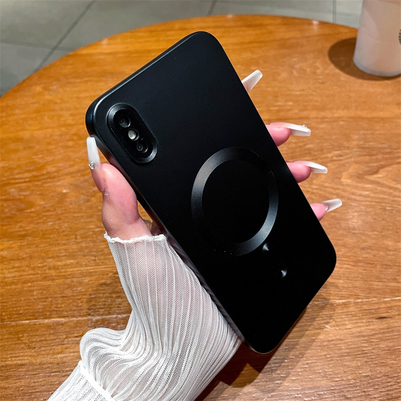 Ốp Điện Thoại Silicon Nam Châm Mạ Viền Sang Trọng Chống Rơi Bảo Vệ Ống Kính Máy Ảnh Cho iphone X Xr Xs Max