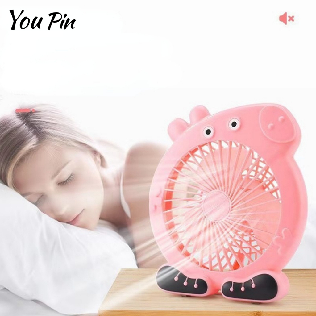 Quạt điện SHIHE mini để bàn họa tiết hoạt hình dễ thương
