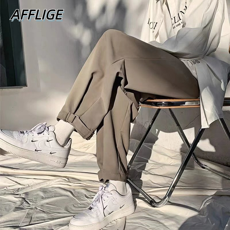 ✦AFFLIGA✦ Quần Dài Dáng Rộng Lưng Vừa Phong Cách Hàn Quốc Thời Trang Xuân Hè Chất Lượng Cao Cho Nam