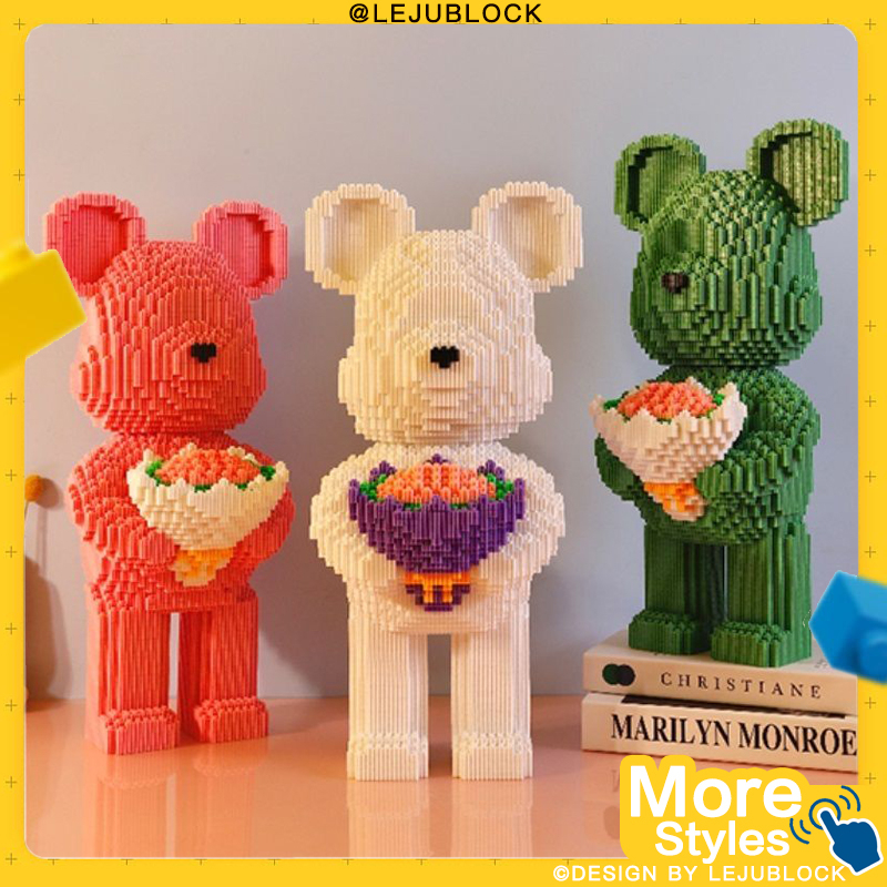 【LEJUBLOCK】tình yêu khối xây dựng bearbrick đồ chơi cho trẻ em hoa bó hoa khối nano búp bê gấu câu đố ghép hình hoa hồng mô hình hoa hướng dương quà tặng ngày lễ tình nhân hình mèo quà sinh nhật lego