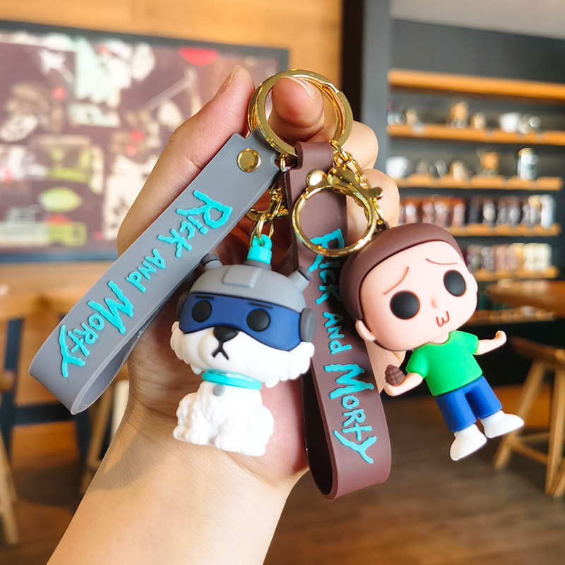 Móc Khóa Hình Búp Bê Hoạt Hình Rick and Morty Dễ Thương