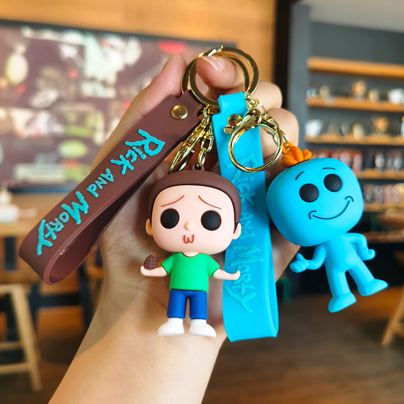 Móc Khóa Hình Búp Bê Hoạt Hình Rick and Morty Dễ Thương